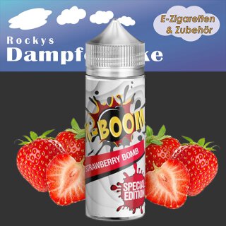 Strawberry Bomb - 10 ml Aromaflasche in 120 ml Leer-Flasche mit Steuer